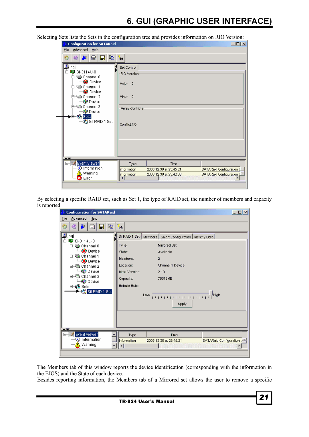 Tekram Technology TR-824 manual GUI Graphic User Interface 