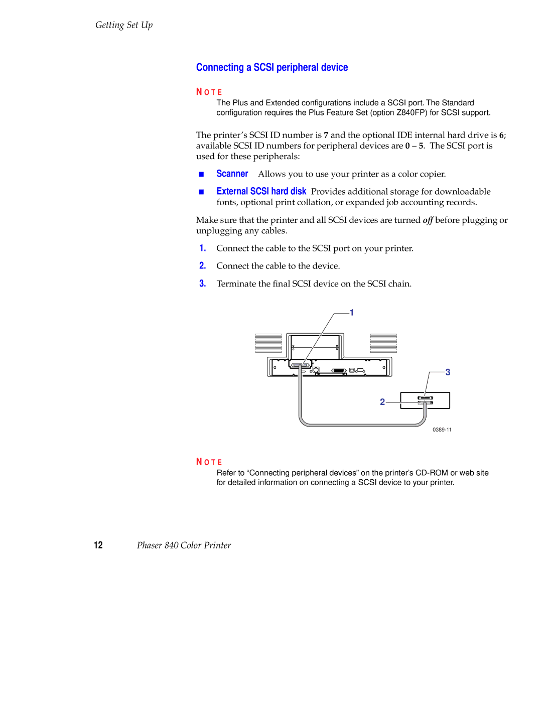 Tektronix 071-0389-00 setup guide Connecting a Scsi peripheral device 