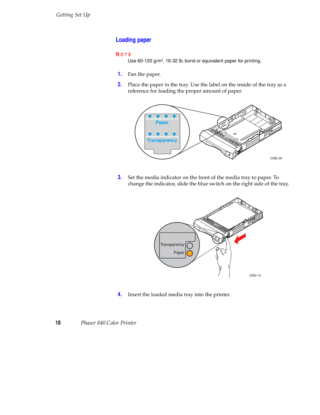 Tektronix 071-0389-00 setup guide Loading paper 