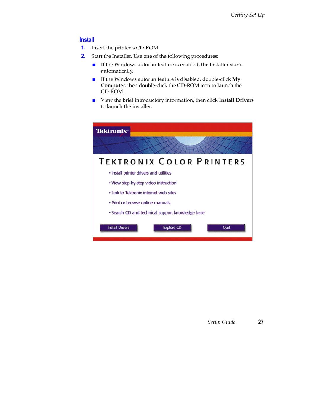 Tektronix 071-0389-00 setup guide Install 