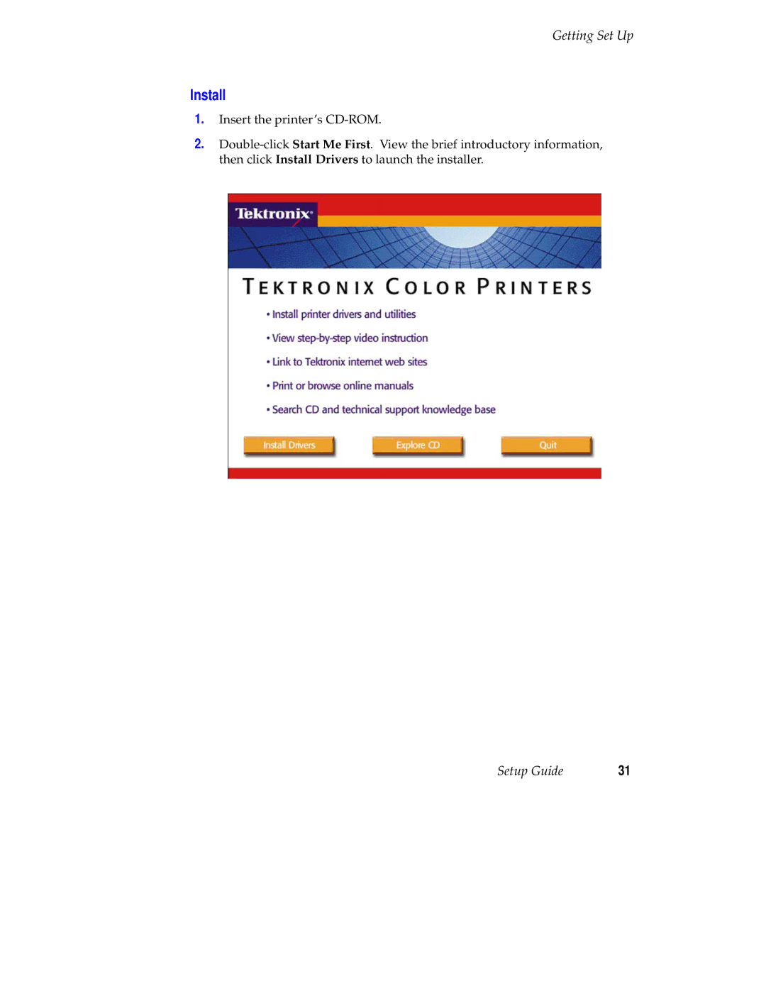 Tektronix 071-0389-00 setup guide Install 