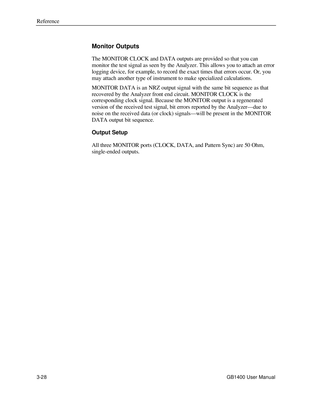 Tektronix 071-0590-00 user manual Monitor Outputs, Output Setup 