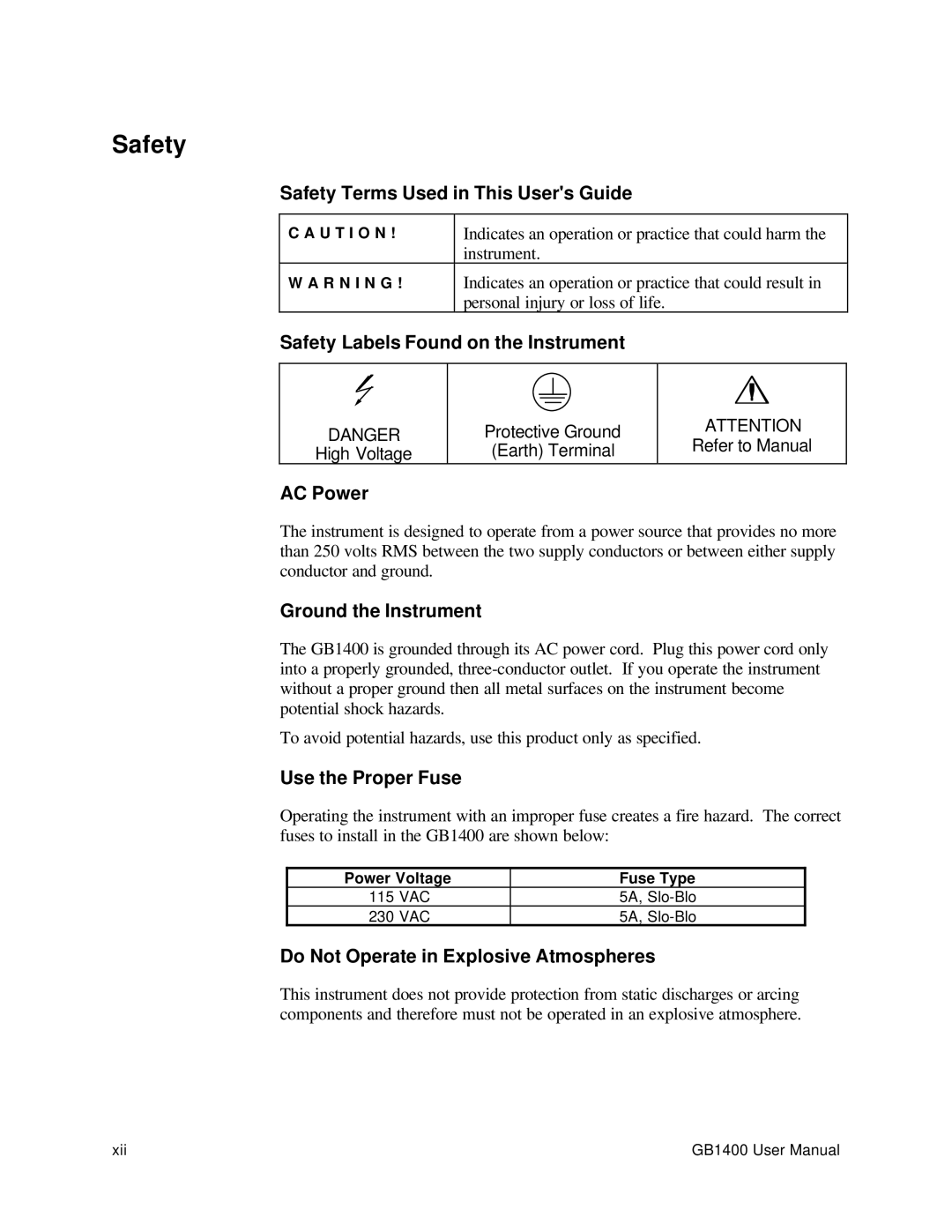 Tektronix 071-0590-00 user manual Safety 