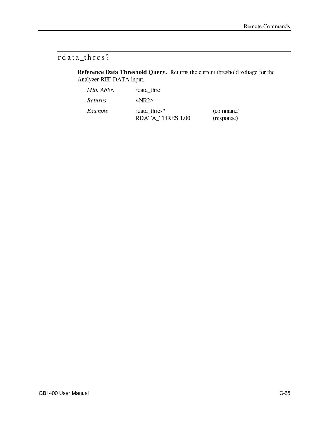 Tektronix 071-0590-00 user manual Rdatathres? 