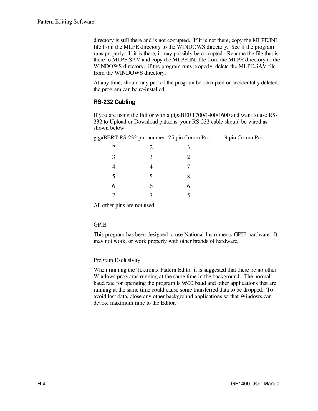 Tektronix 071-0590-00 user manual RS-232 Cabling, Gpib 