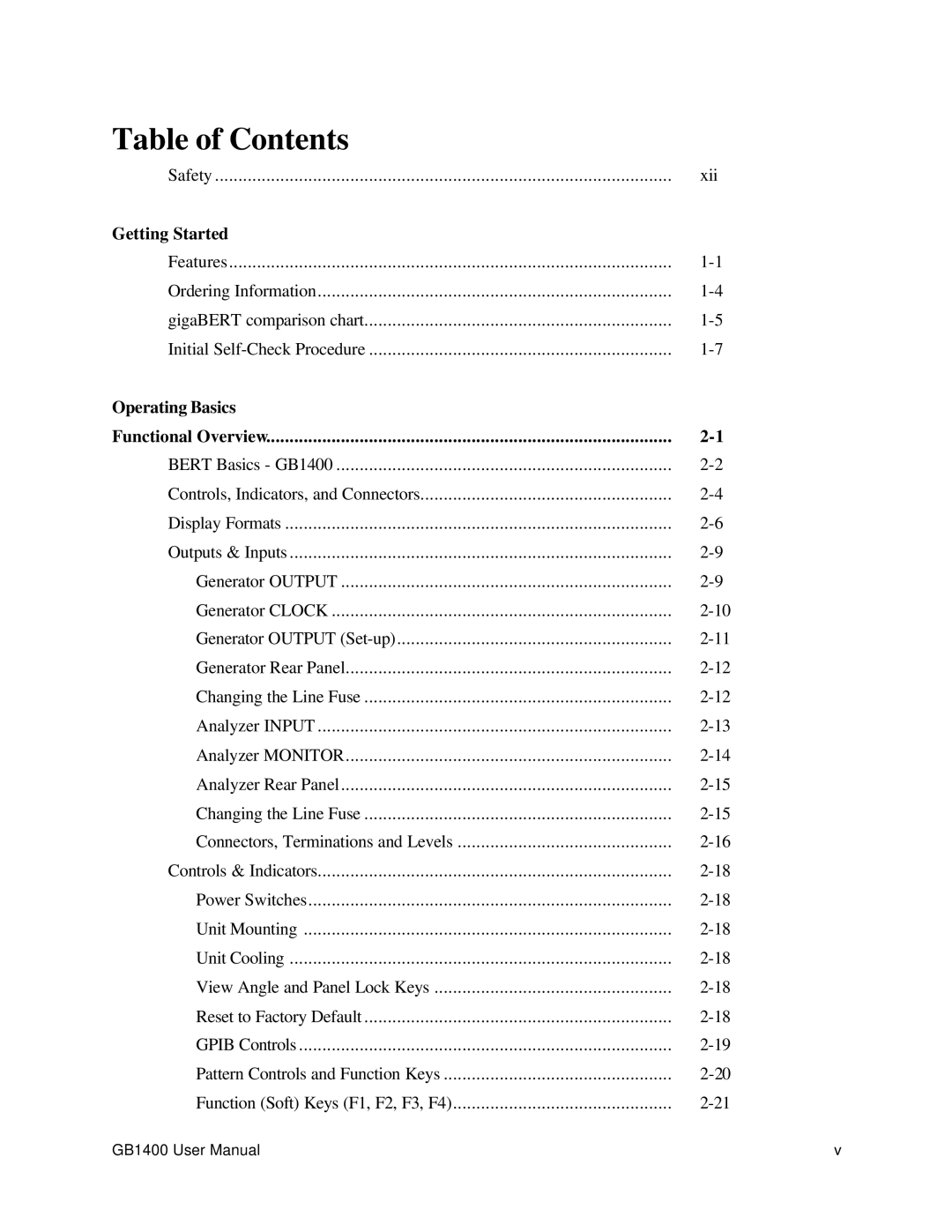 Tektronix 071-0590-00 user manual Table of Contents 