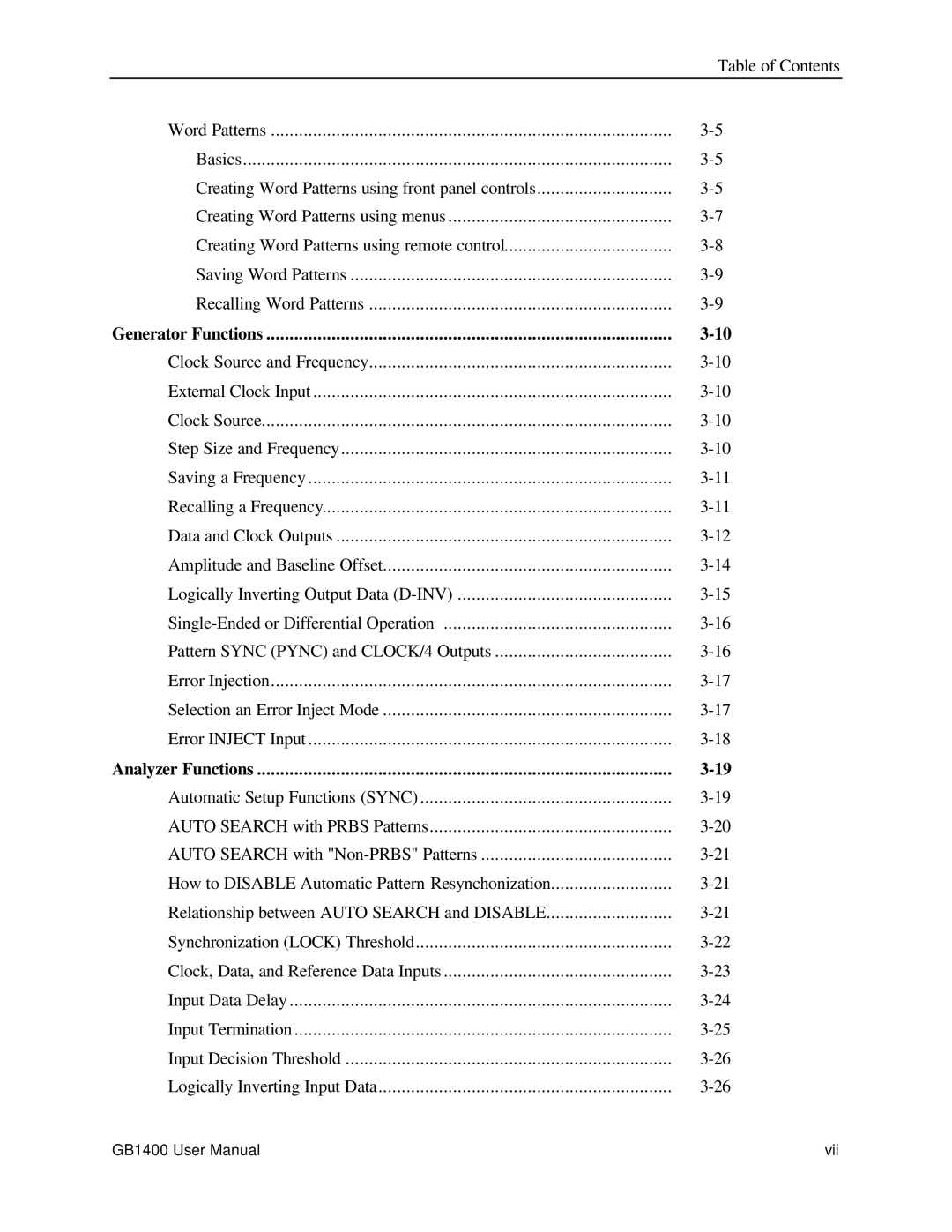 Tektronix 071-0590-00 user manual Table of Contents 