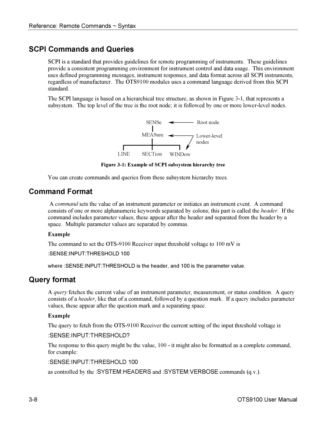 Tektronix 071-0855-05 user manual Scpi Commands and Queries, Command Format, Query format, Example 