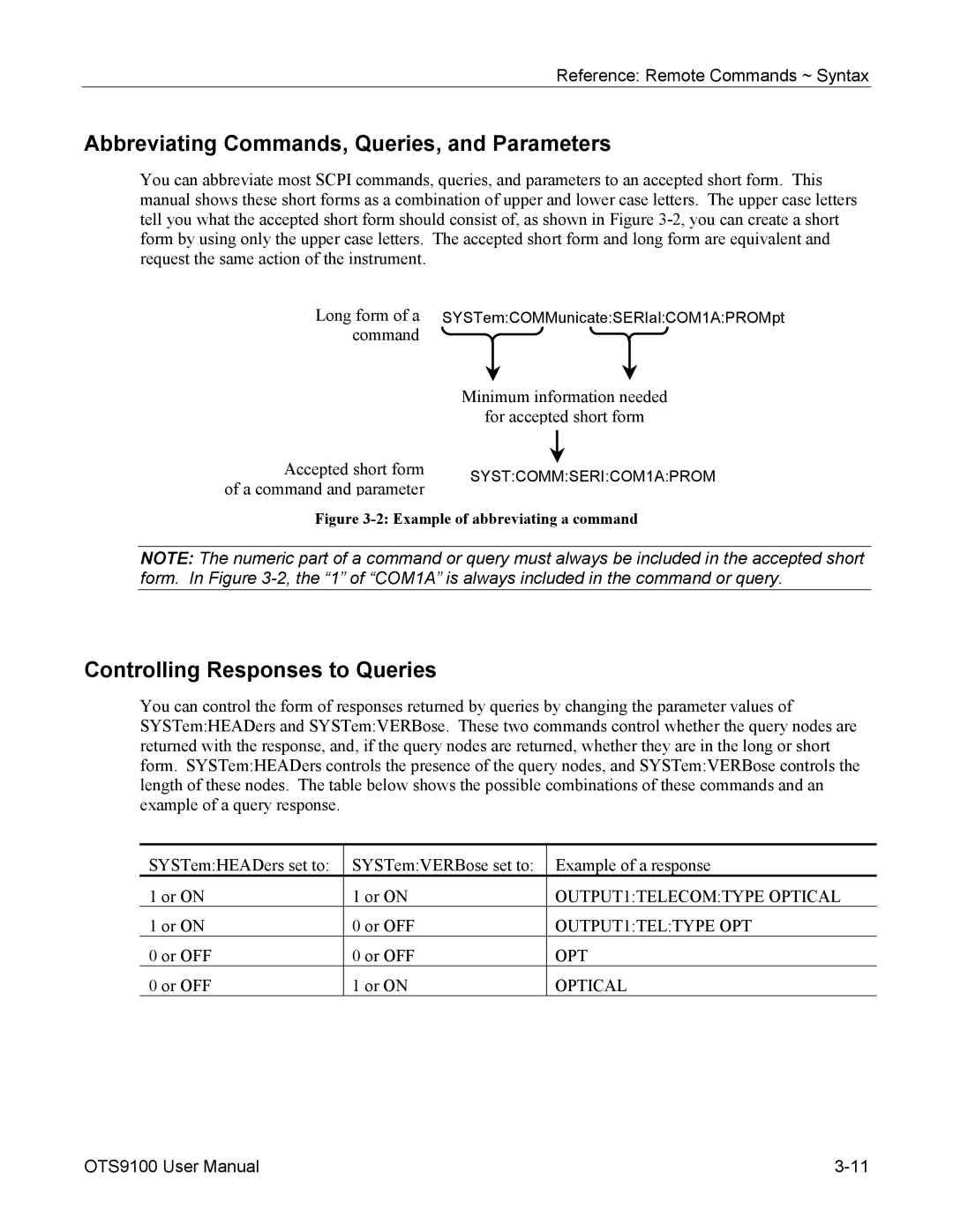 Tektronix 071-0855-05 user manual Abbreviating Commands, Queries, and Parameters, Controlling Responses to Queries 