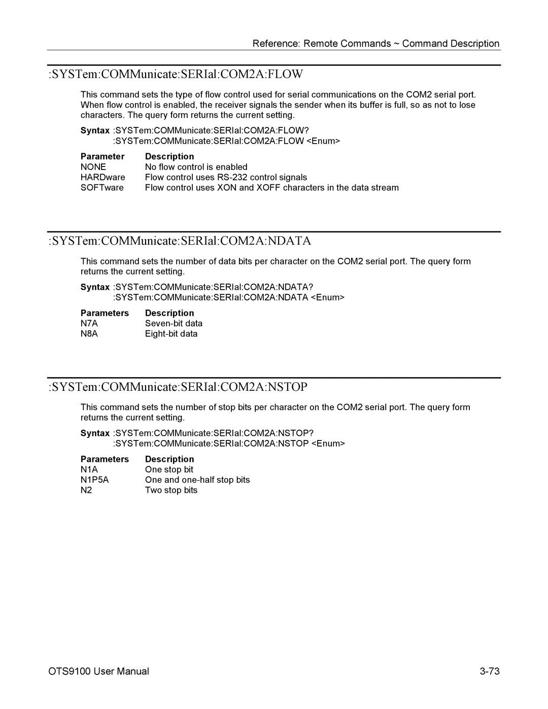 Tektronix 071-0855-05 user manual SYSTemCOMMunicateSERIalCOM2AFLOW, SYSTemCOMMunicateSERIalCOM2ANDATA 