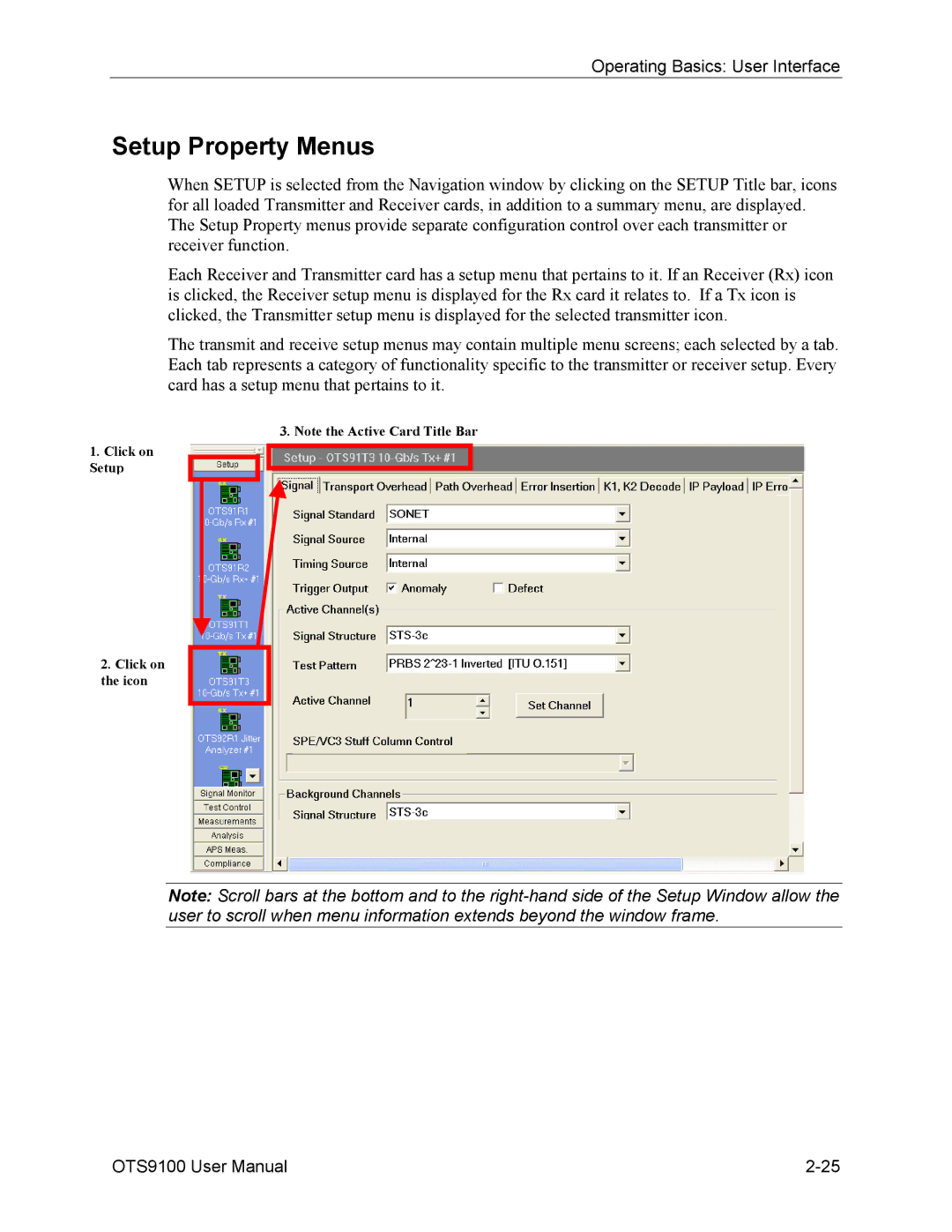 Tektronix 071-0855-05 user manual Setup Property Menus 