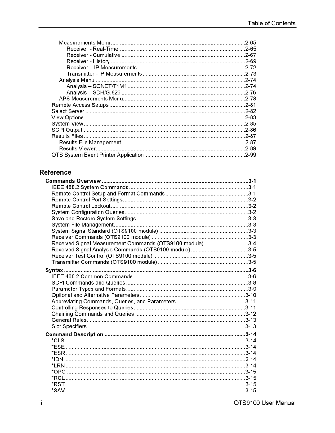 Tektronix 071-0855-05 user manual Reference, Analysis SONET/T1M1 Analysis SDH/G.826 