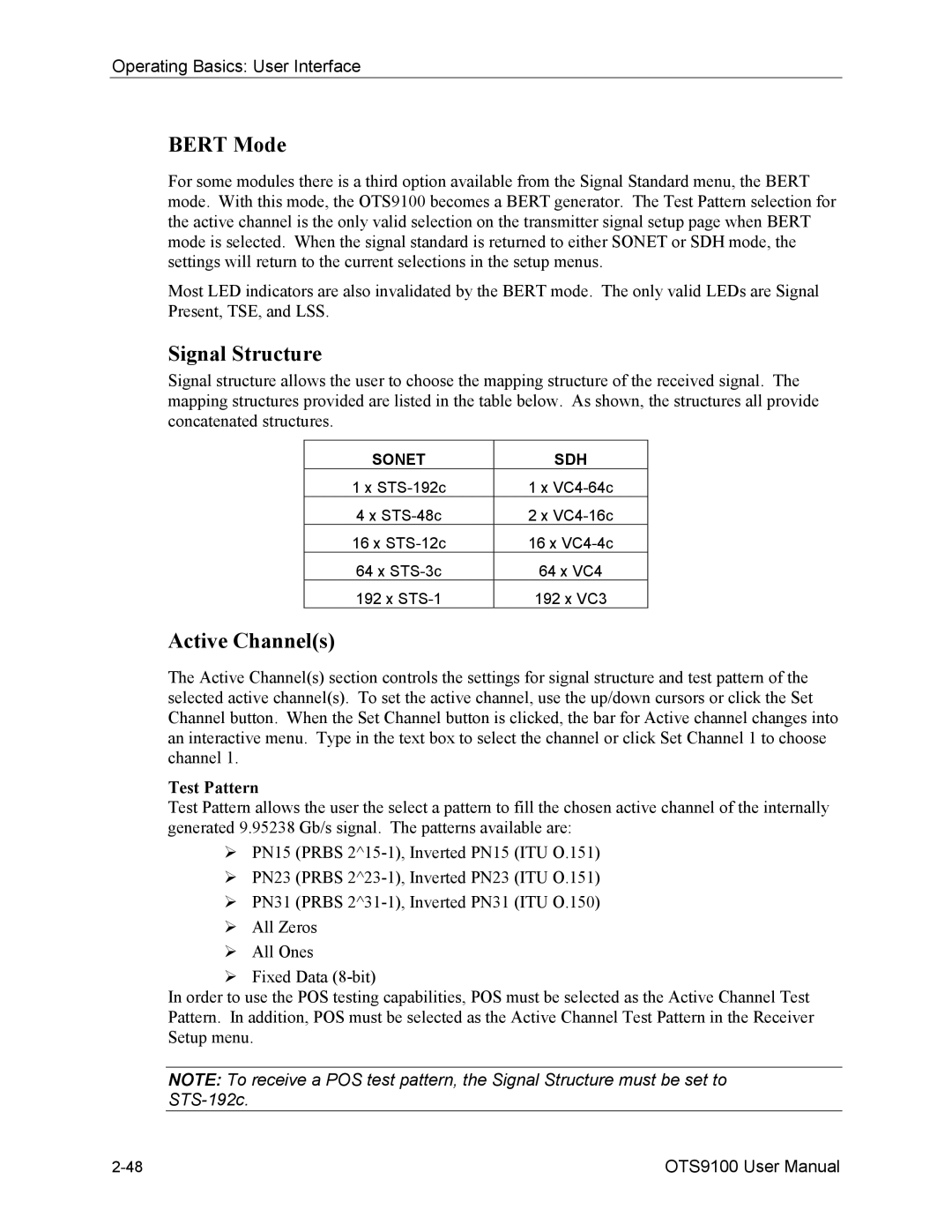 Tektronix 071-0855-05 user manual Signal Structure, Test Pattern 