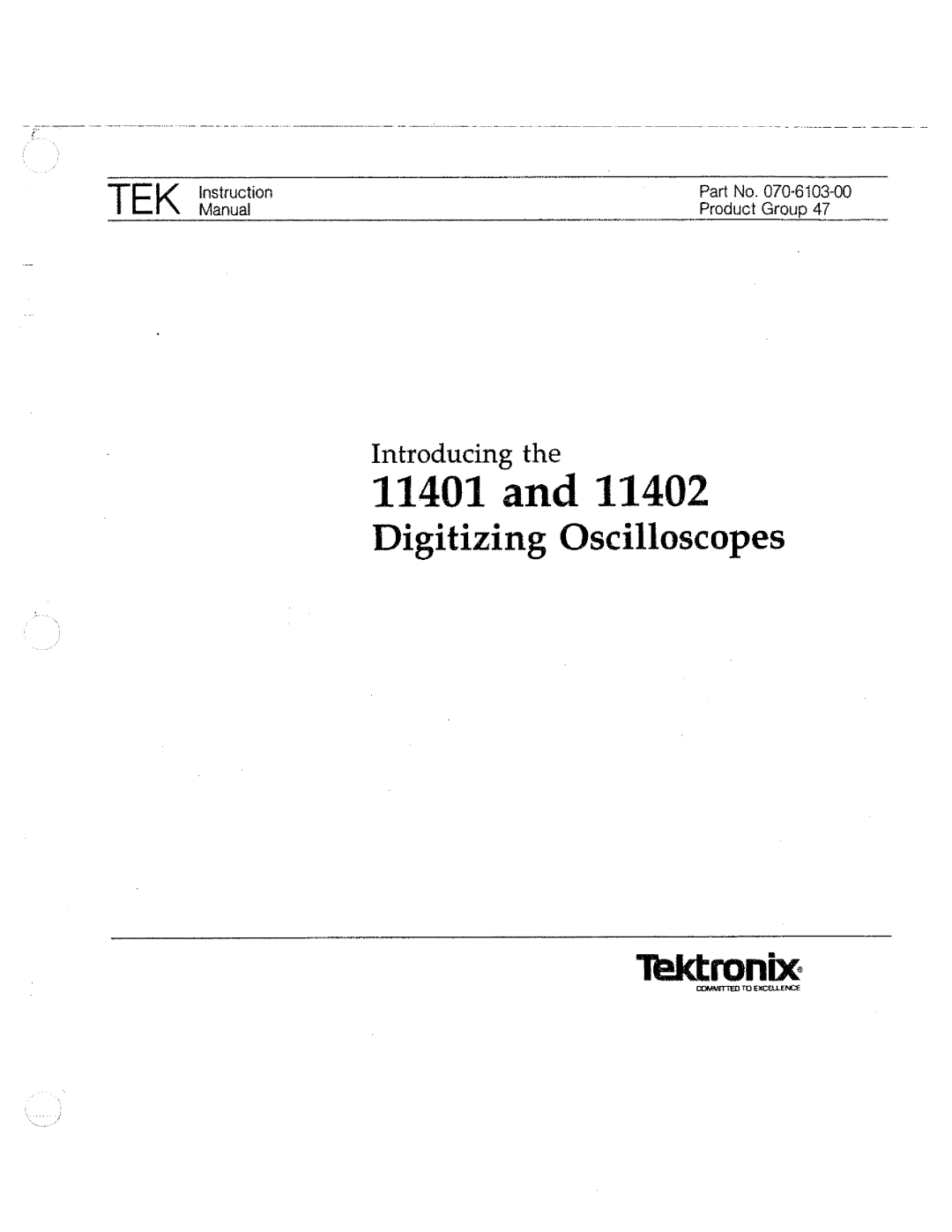 Tektronix 11401, 11402 manual 