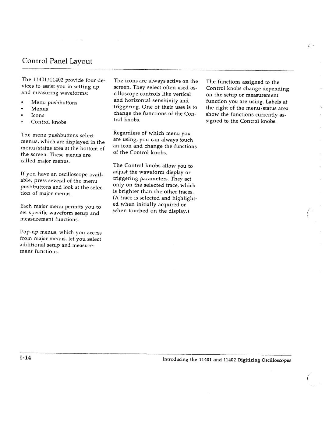 Tektronix 11401, 11402 manual 