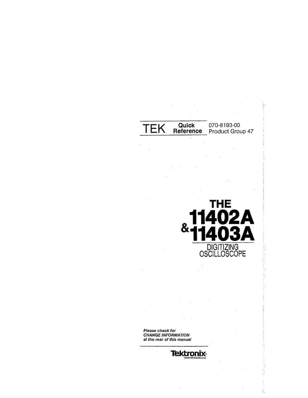 Tektronix 11403A, 11402A manual 