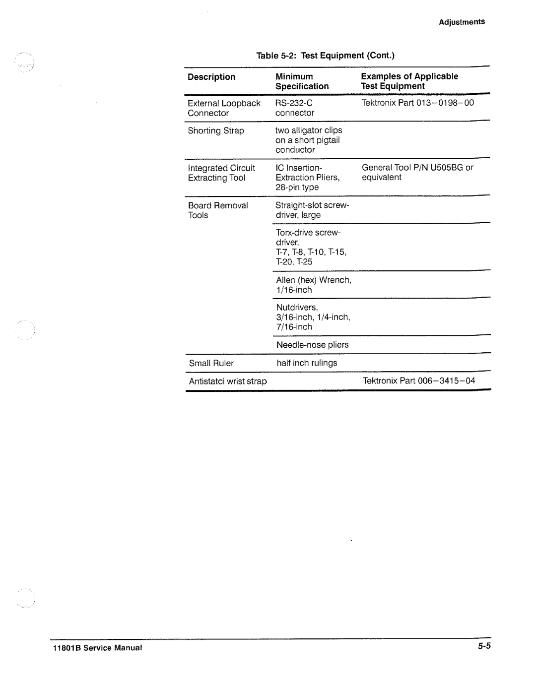 Tektronix 11801B manual 