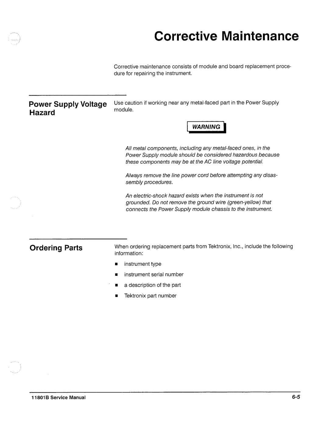 Tektronix 11801B manual 