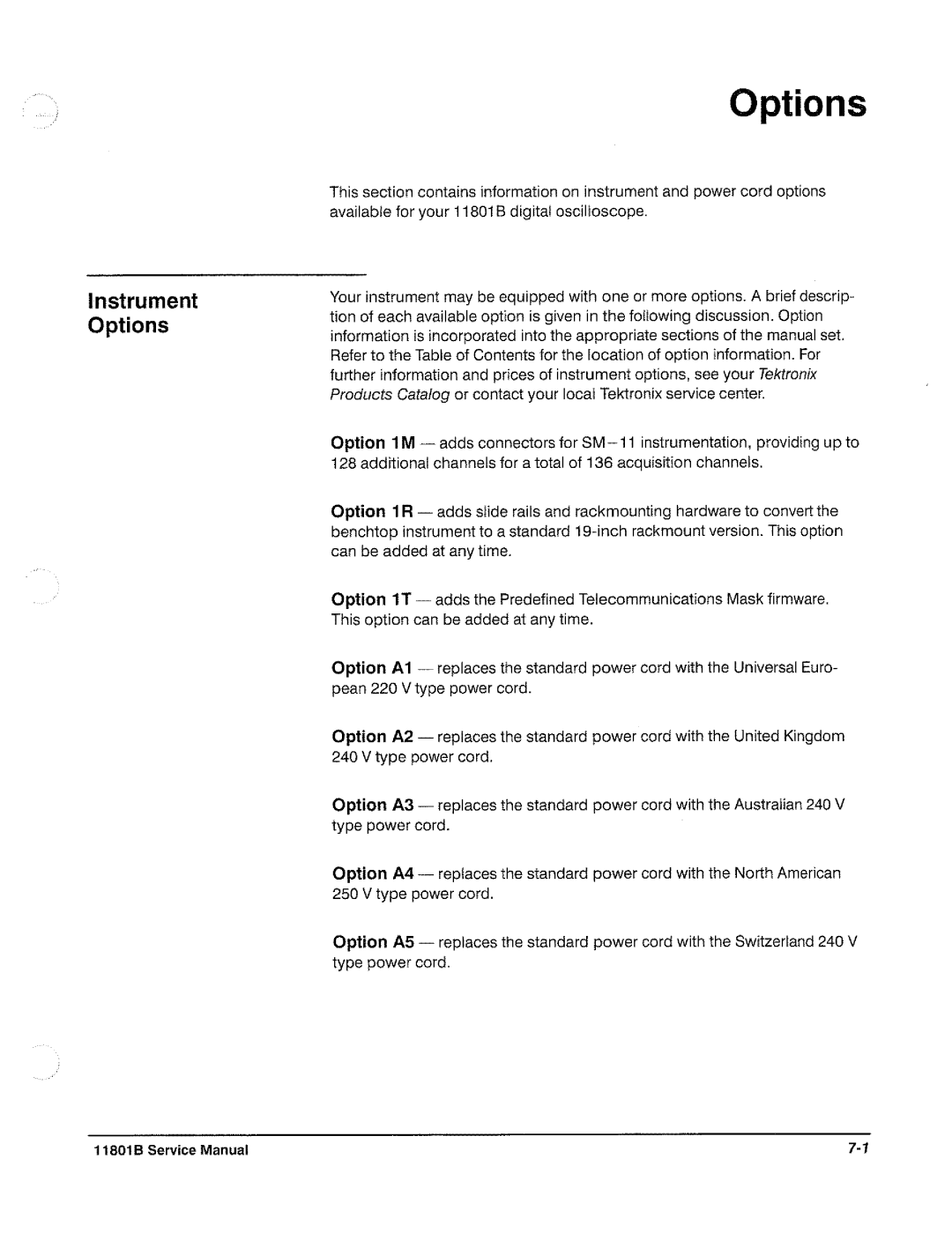 Tektronix 11801B manual 