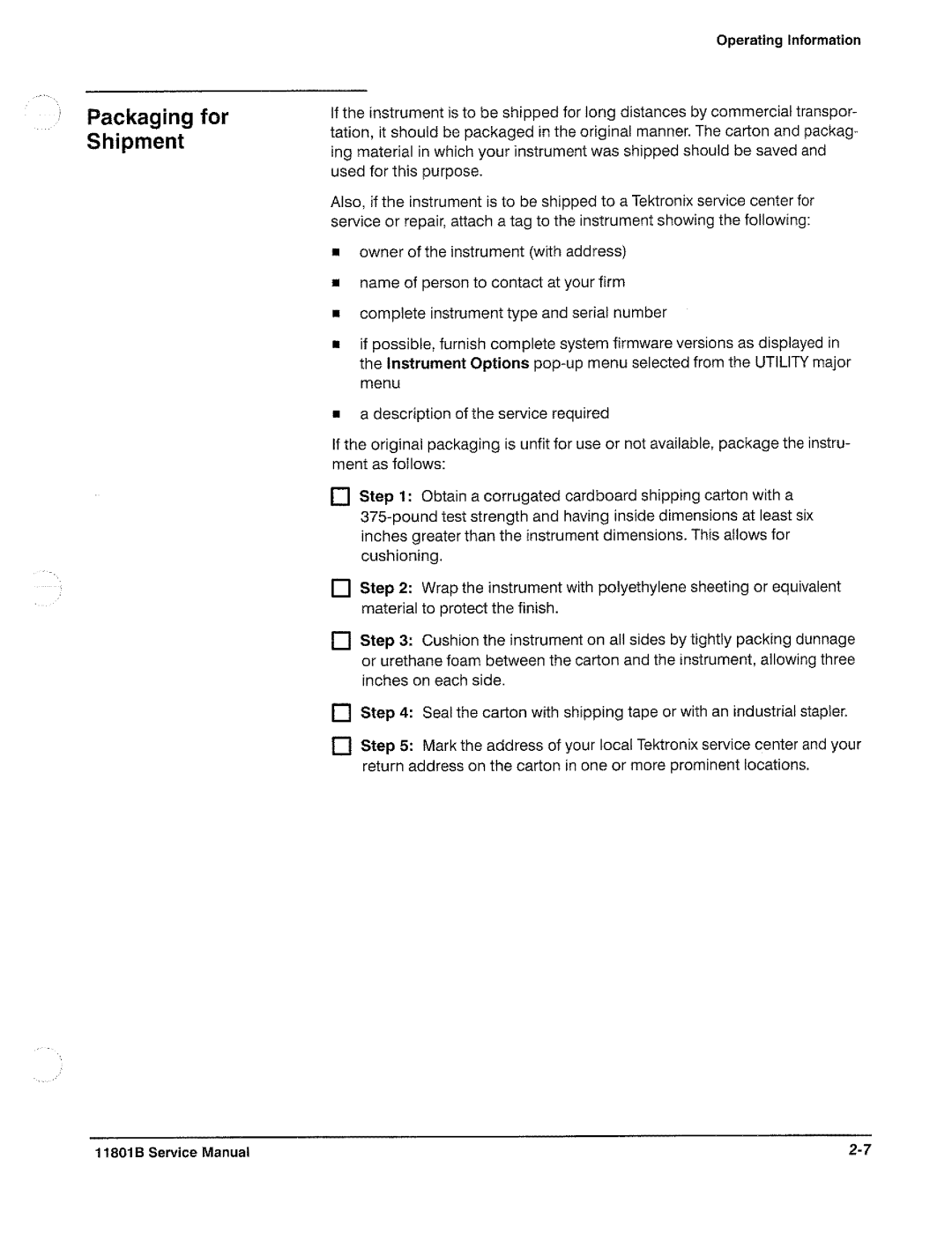 Tektronix 11801B manual 