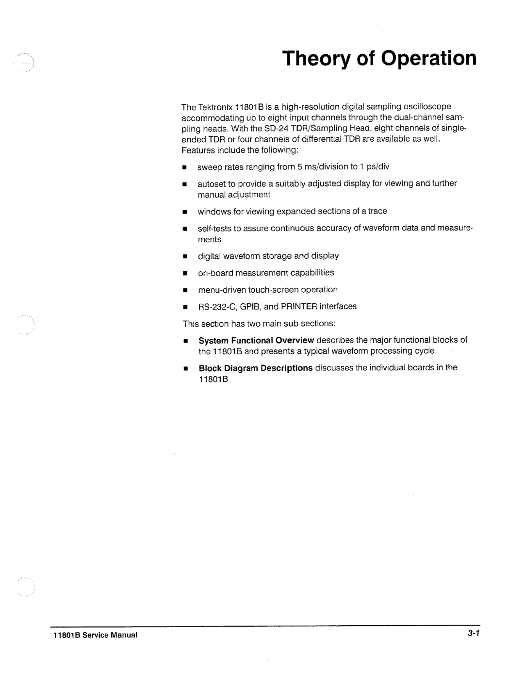 Tektronix 11801B manual 