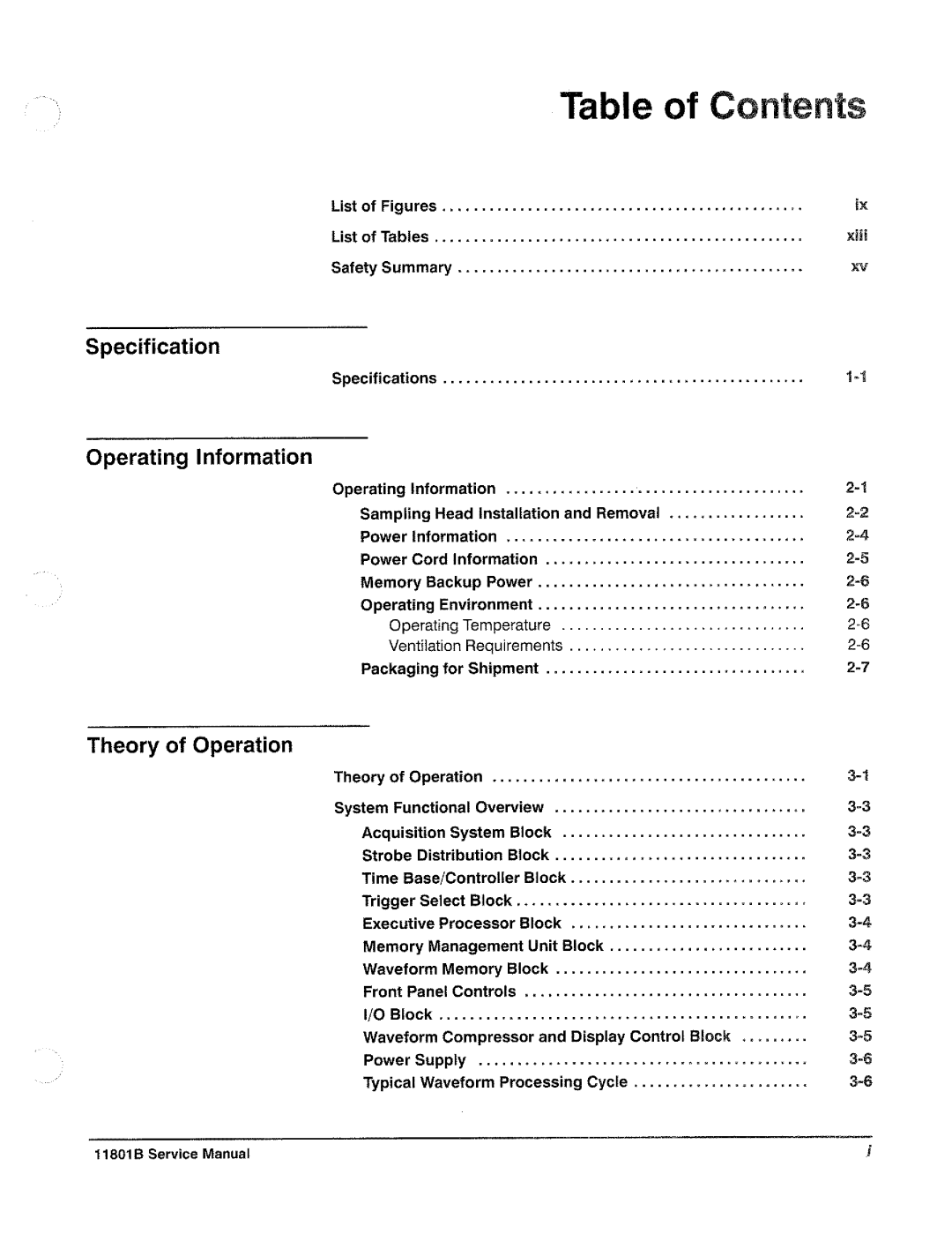 Tektronix 11801B manual 