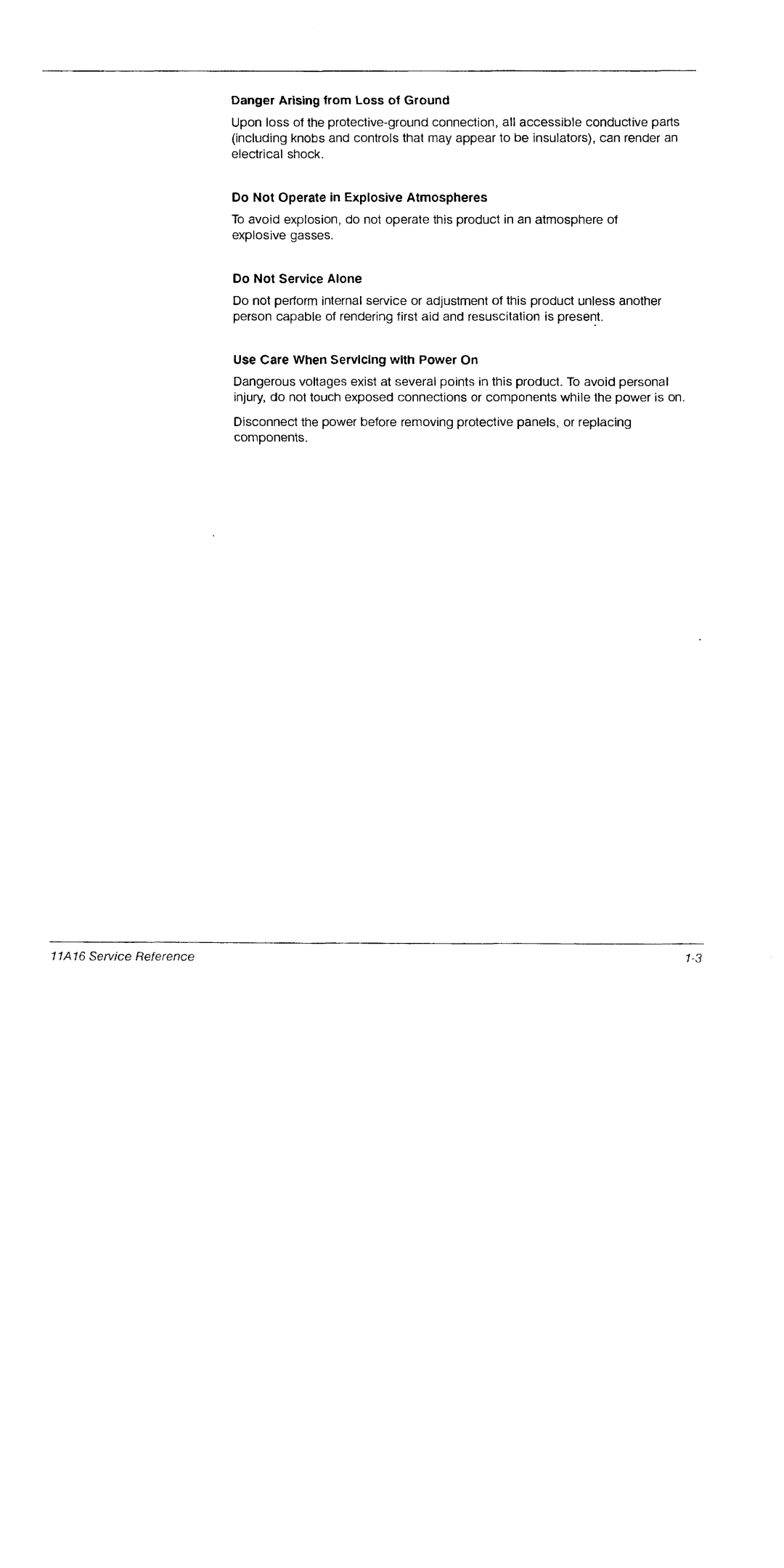 Tektronix 11A16 manual 
