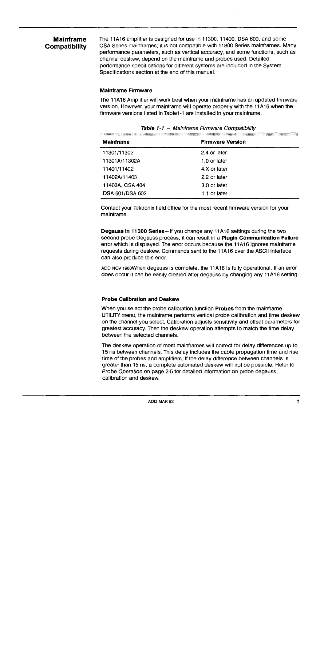 Tektronix 11A16 manual 