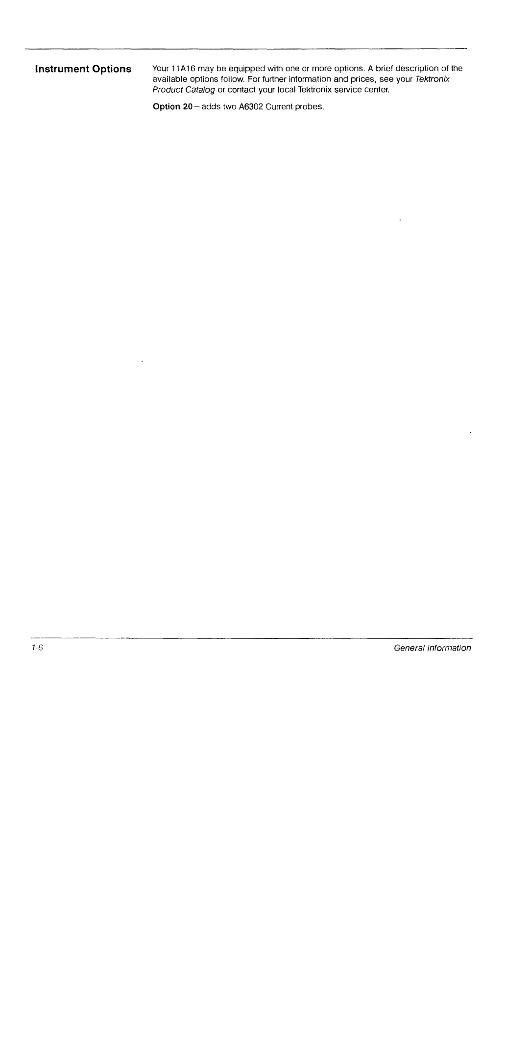 Tektronix 11A16 manual 