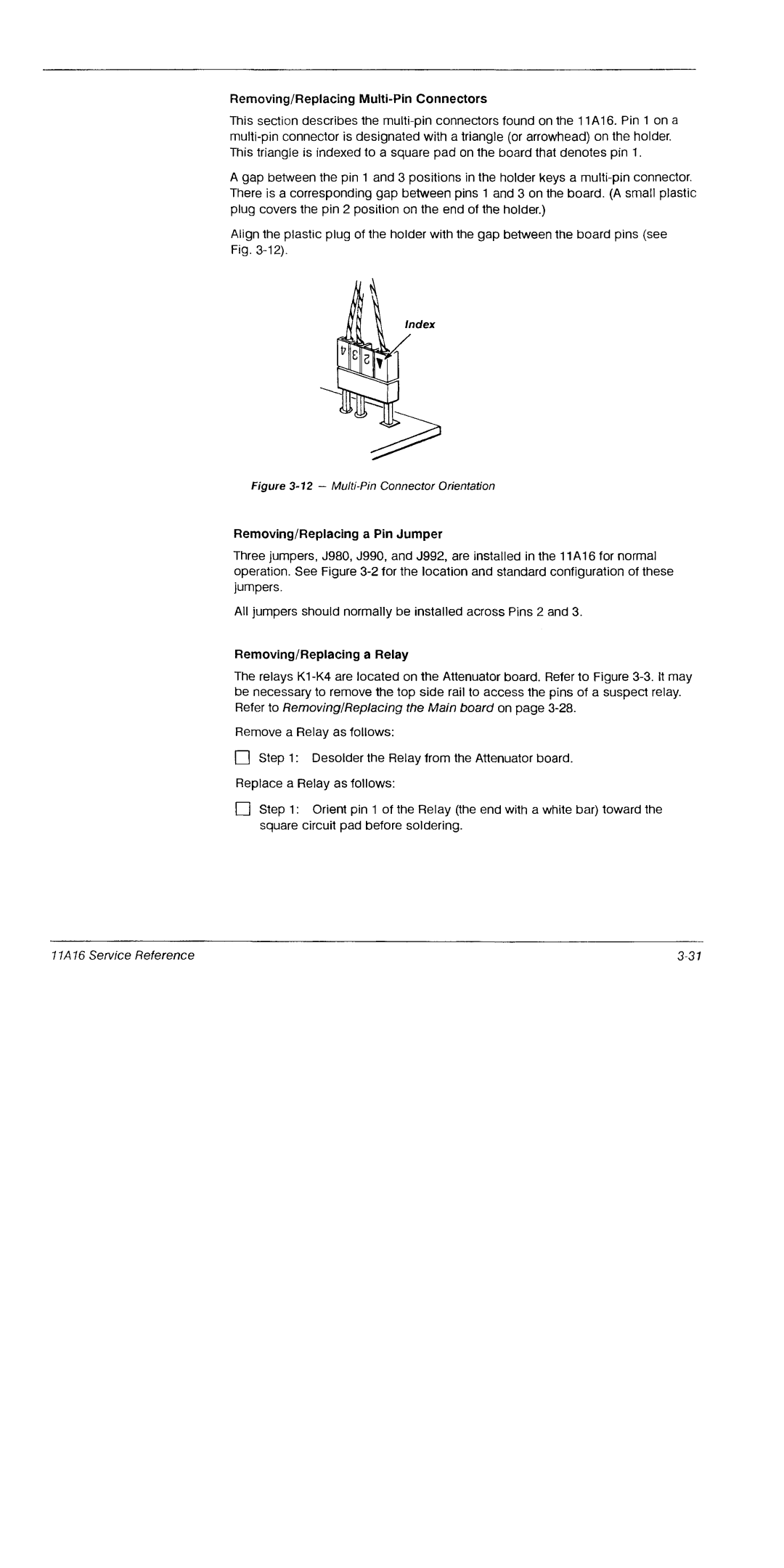 Tektronix 11A16 manual 