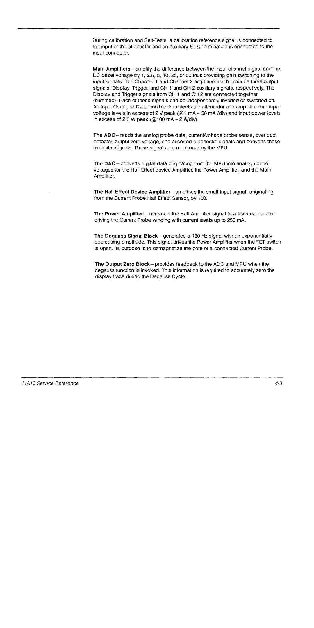 Tektronix 11A16 manual 
