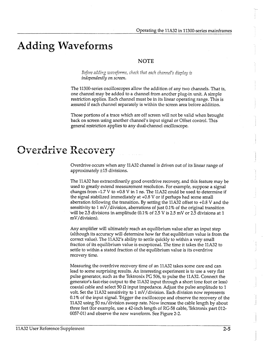 Tektronix 11A32 manual 