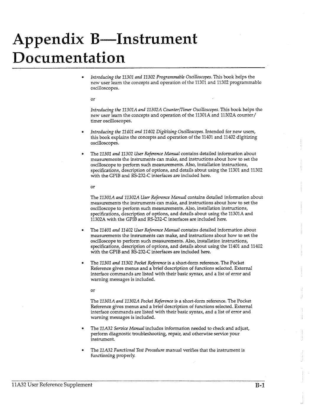 Tektronix 11A32 manual 