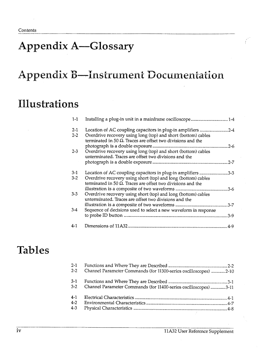 Tektronix 11A32 manual 