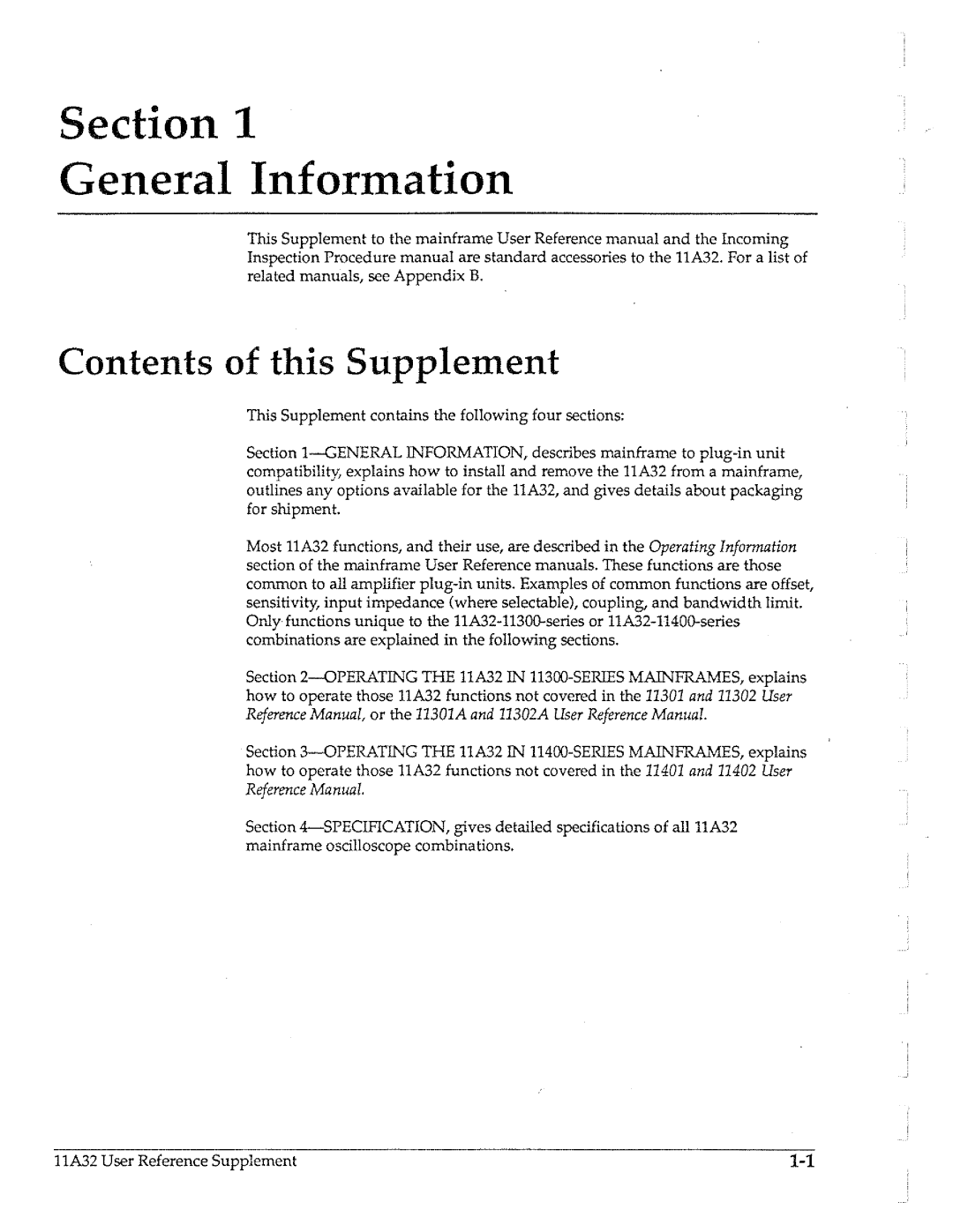 Tektronix 11A32 manual 