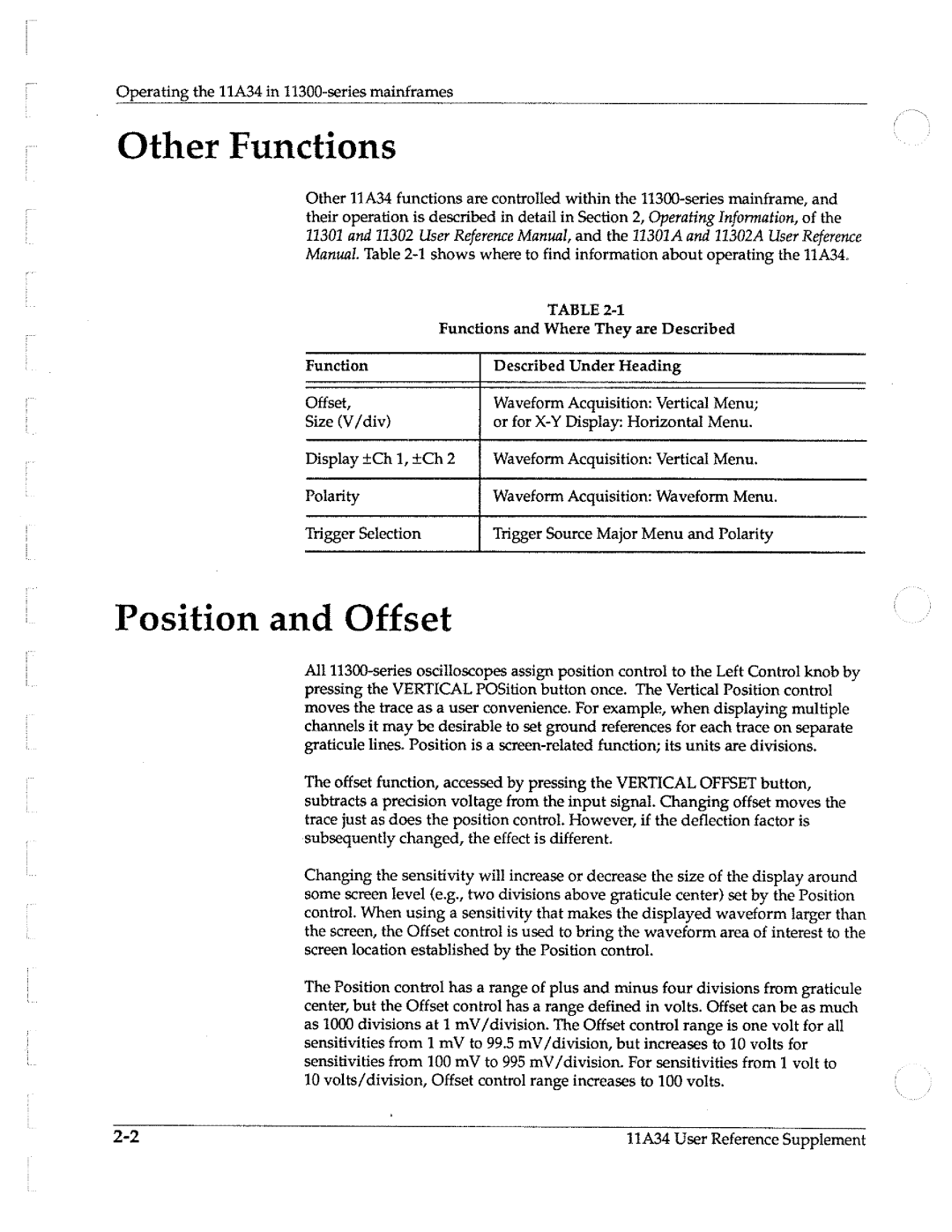 Tektronix 11A34 manual 