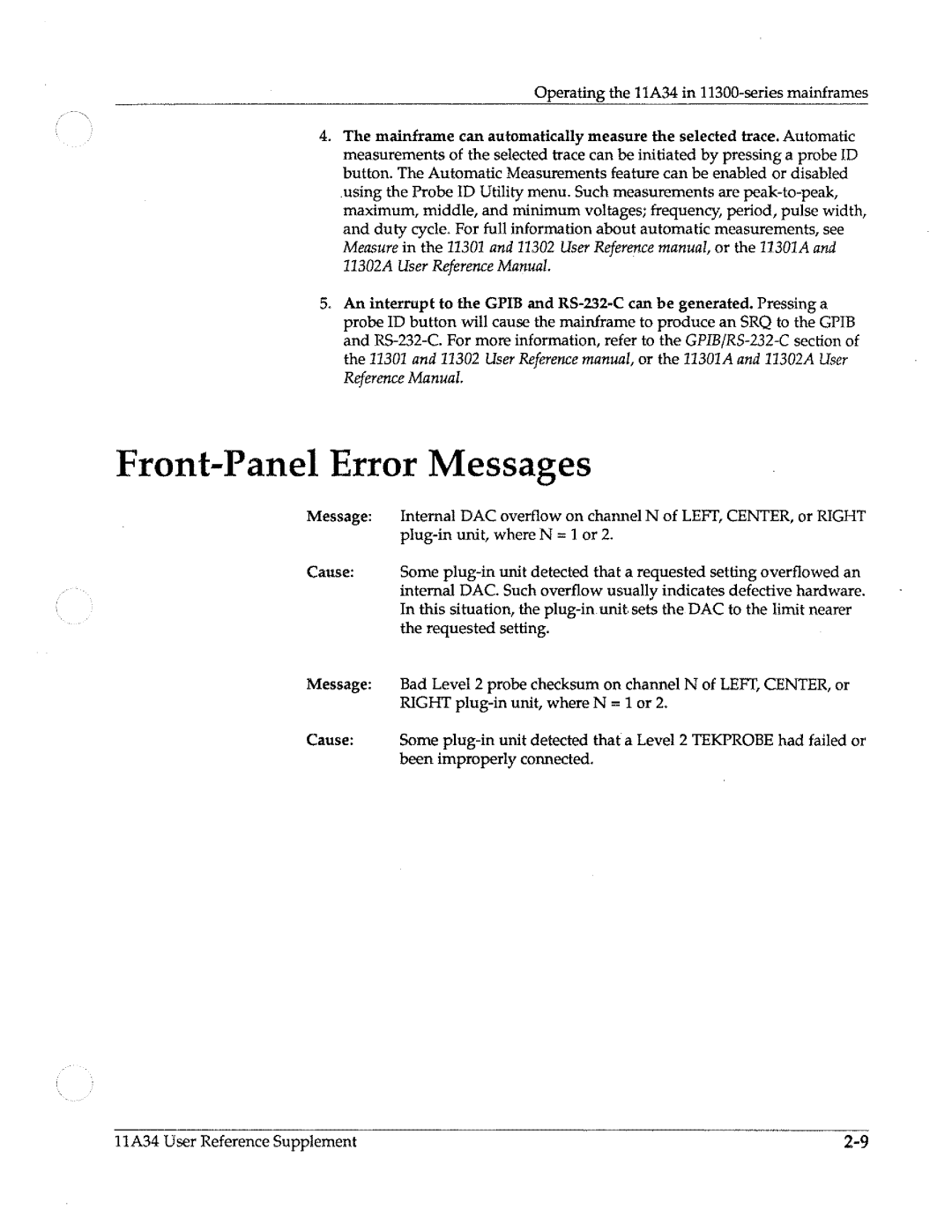 Tektronix 11A34 manual 