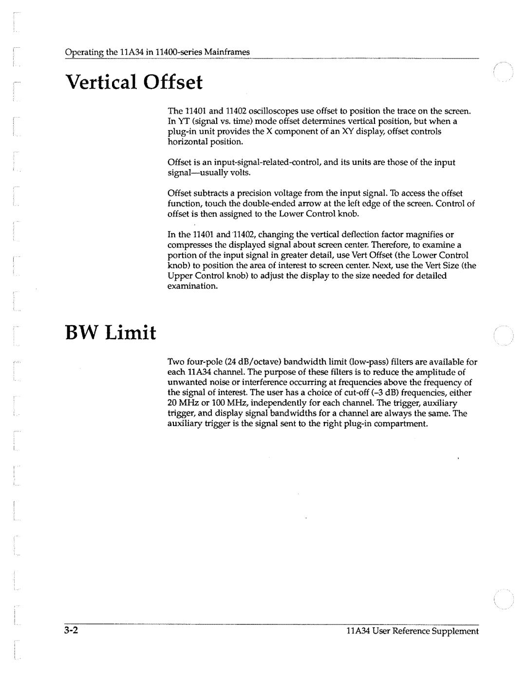 Tektronix 11A34 manual 