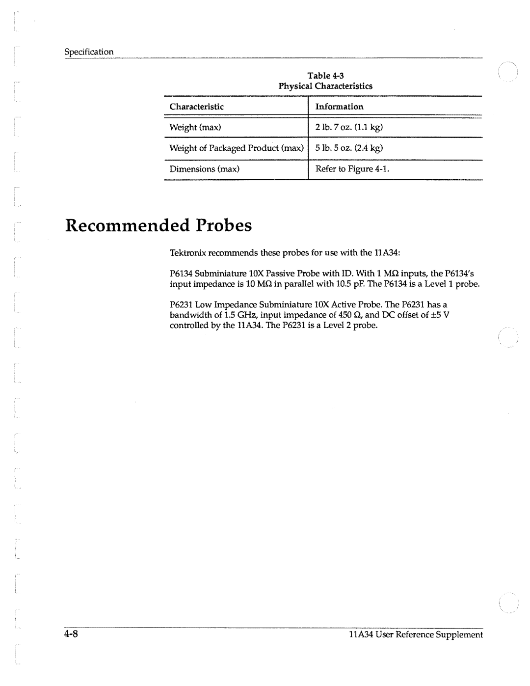 Tektronix 11A34 manual 