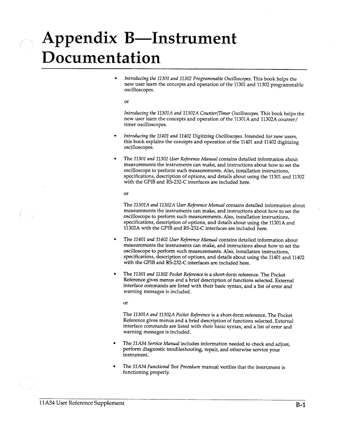 Tektronix 11A34 manual 