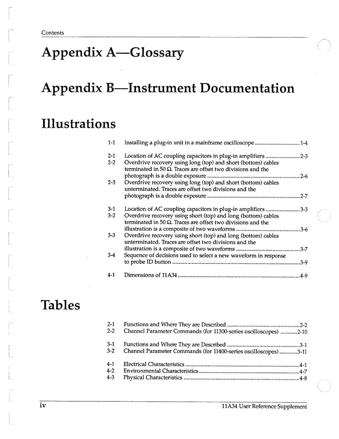 Tektronix 11A34 manual 