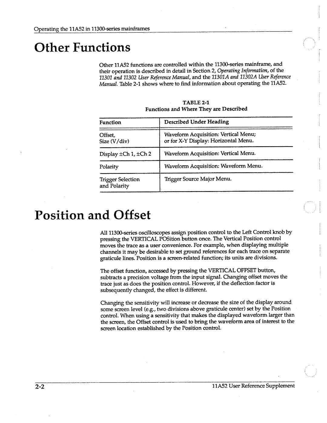 Tektronix 11A52 manual 