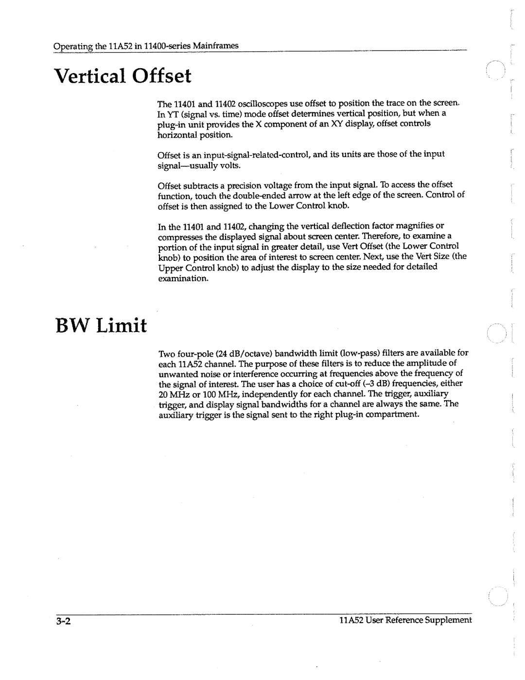 Tektronix 11A52 manual 