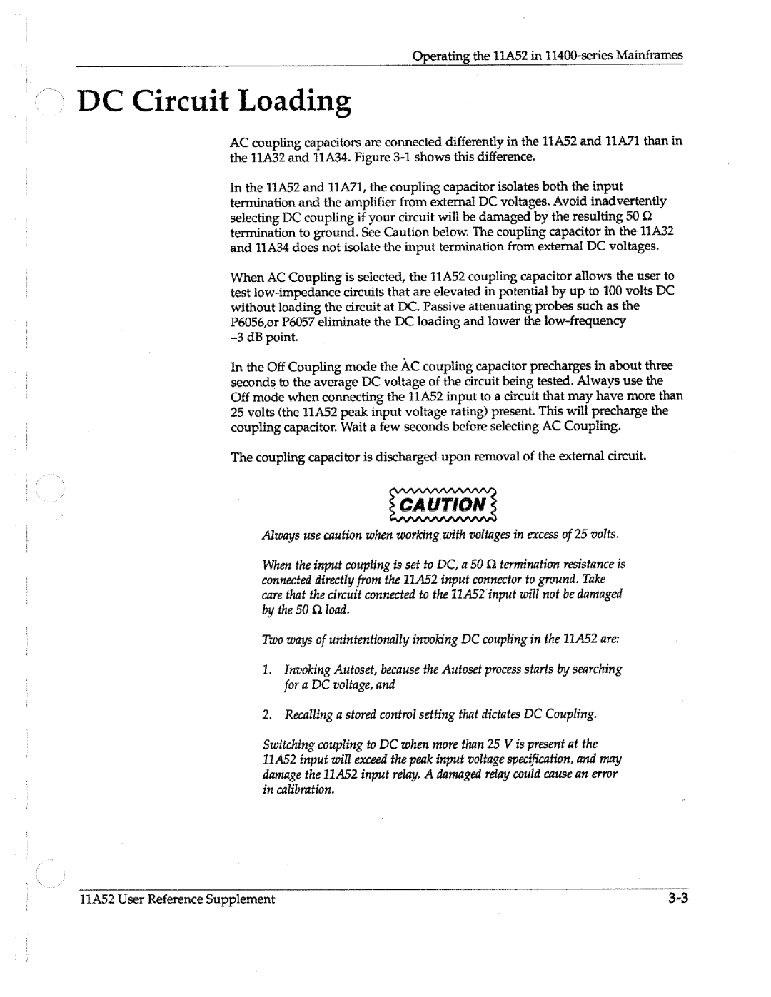 Tektronix 11A52 manual 