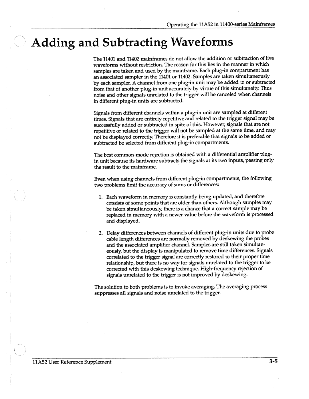 Tektronix 11A52 manual 