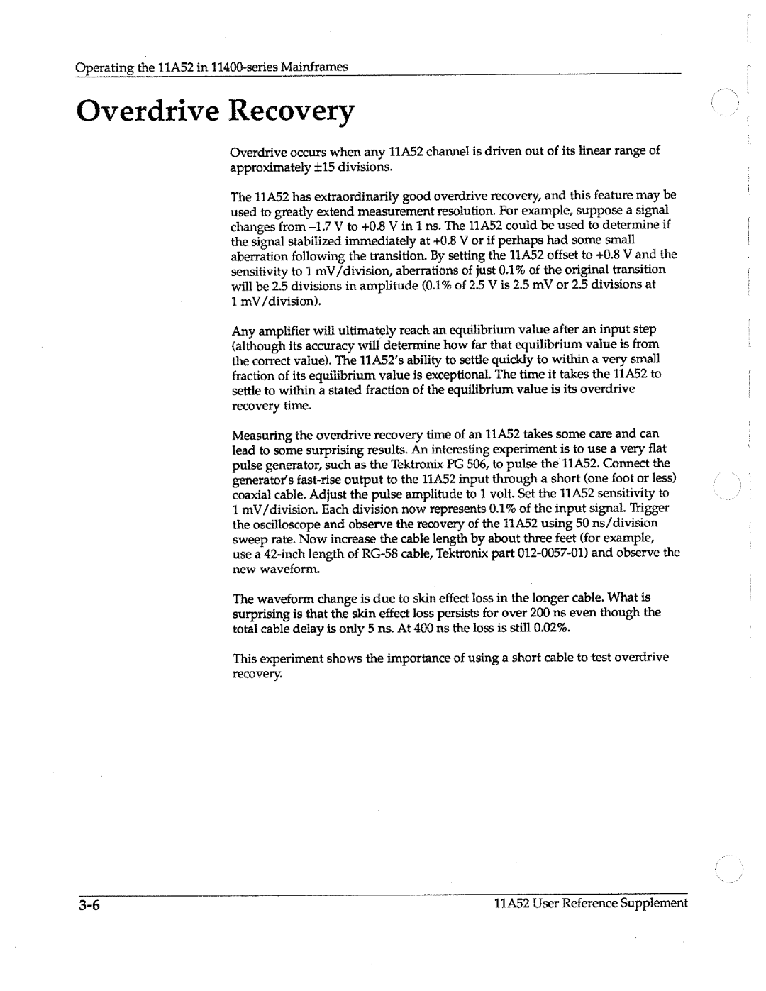 Tektronix 11A52 manual 
