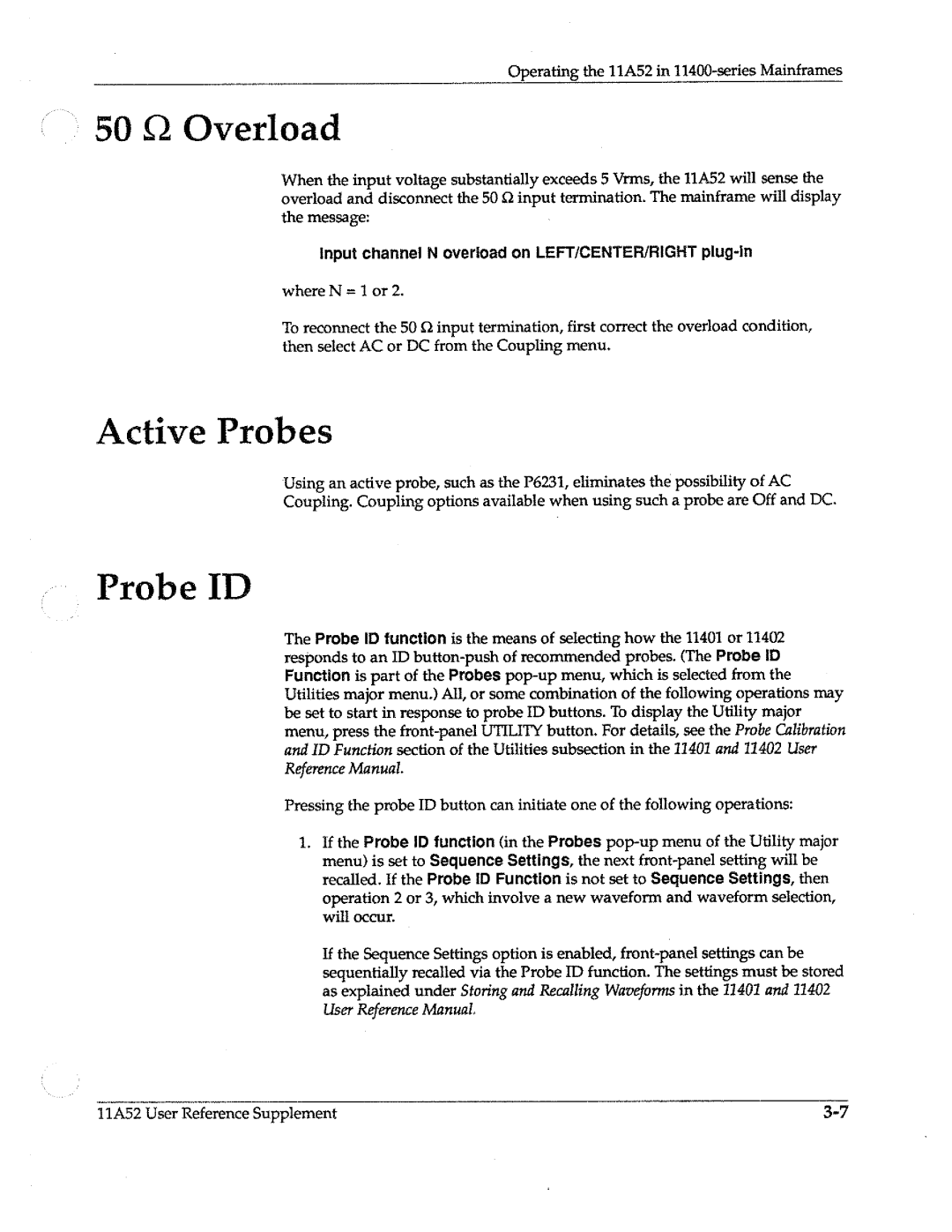 Tektronix 11A52 manual 