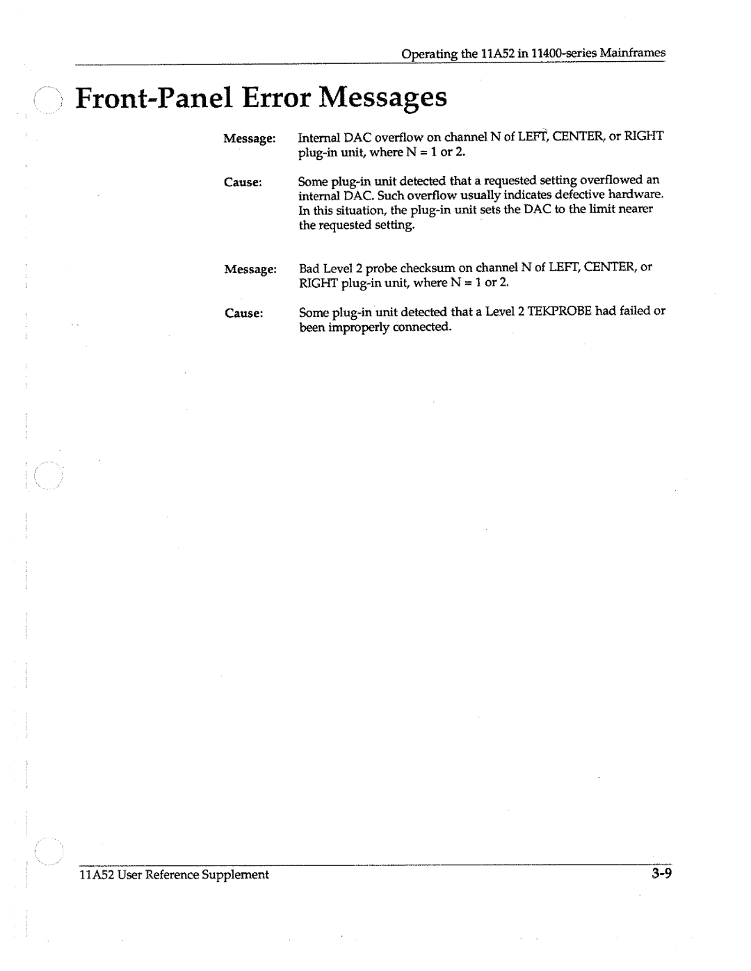 Tektronix 11A52 manual 