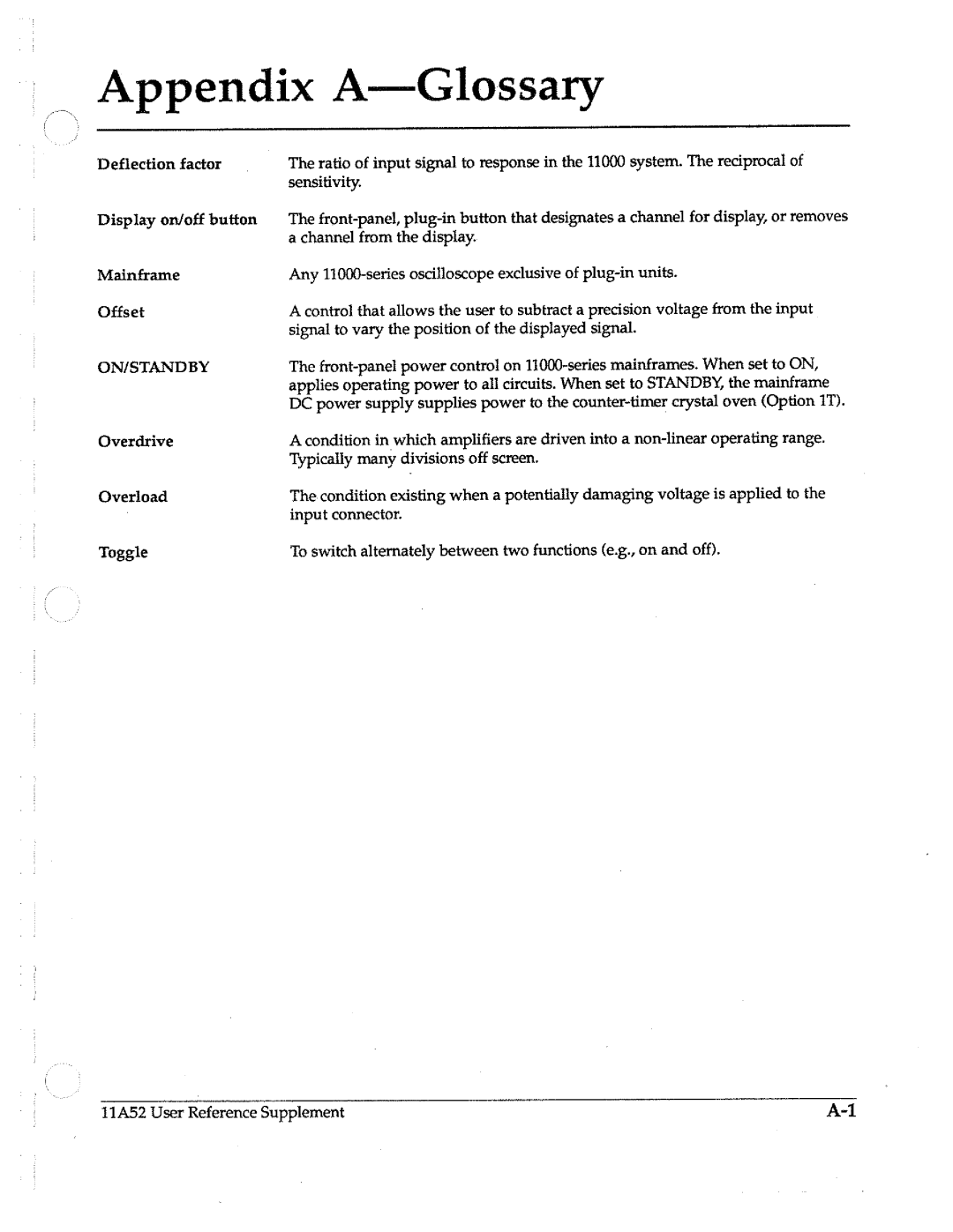 Tektronix 11A52 manual 