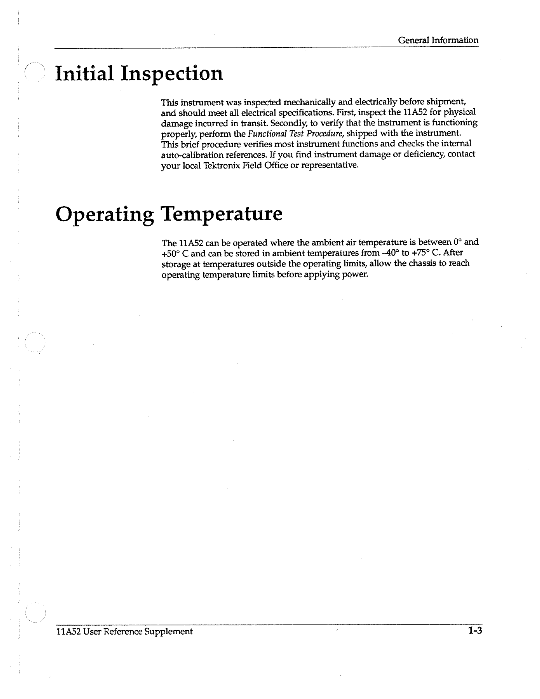 Tektronix 11A52 manual 